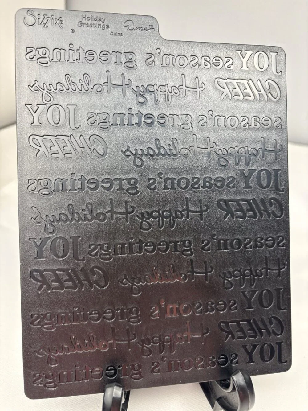 Sizzix Embossing Plate Holiday Greetings & Holly Swirls 5x7